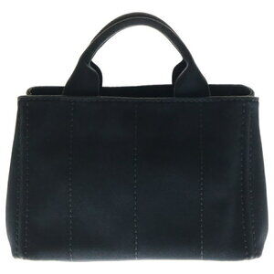 Prada Handbag Black Canvas Canapa
